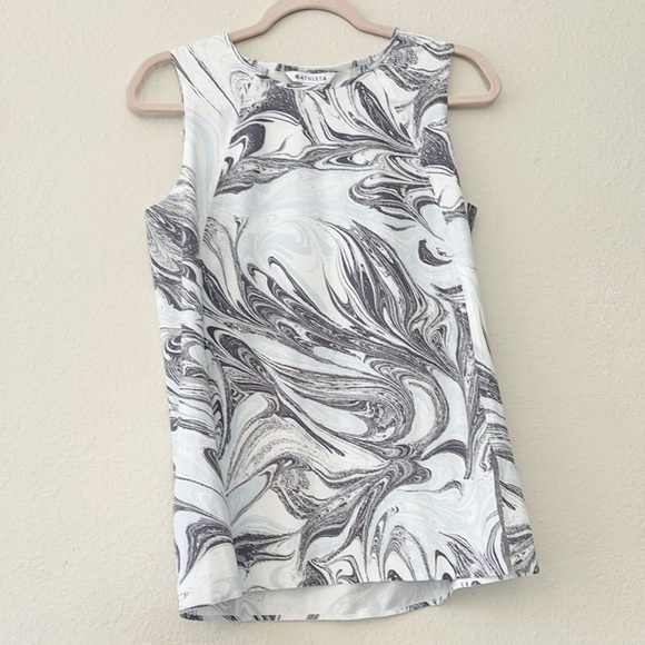 Athleta Refined Zephyr Tank Top Stretch White Grey Women XS - Picture 3 of 11